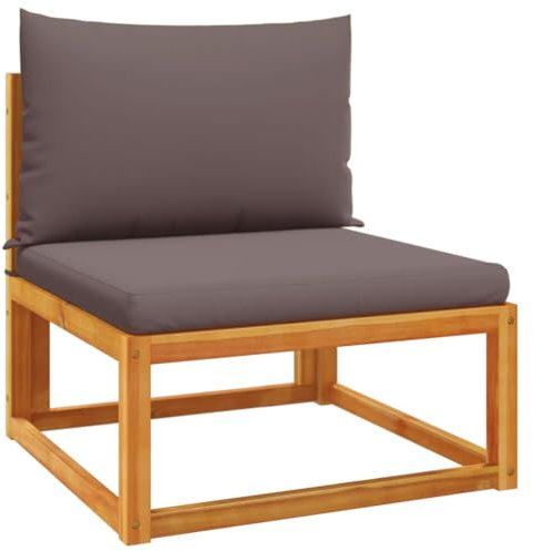 vidaXL Gartensofa ohne Armlehnen mit Kissen Holz Akazie & Seil