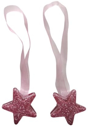 SOLOVO 2 Calamite per Tende a Stella Glitter, Fermatende Rosa | Fermatende