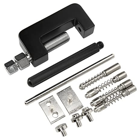 Tomvorks Juego de Herramientas de Remachado Para Cortador de Cadena de Motocicleta | Juego Universal de Acero de Aleación de 12 Piezas con Caja de Almacenamiento | Para ATV, Moto de Cross