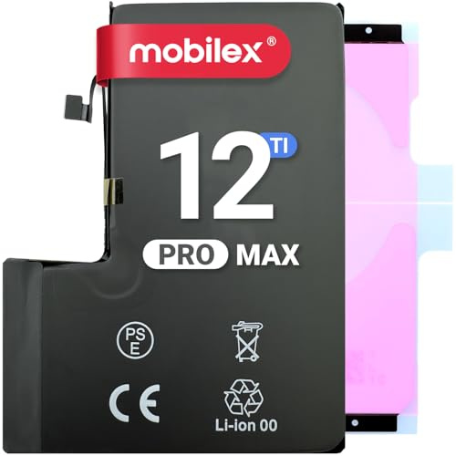 MOBILEX® Batterie Compatible avec iPhone 12 Pro Max | 4240mAh - OEM | Interne Remplacement avec Adhésif | Puce TI | Haute capacité