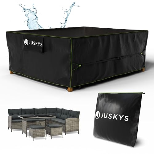Juskys Copertura per mobili da giardino 240x190x80 cm - UV-protetta, impermeabile 1500 mm, ventilata, facile da pulire, fissaggio sicuro