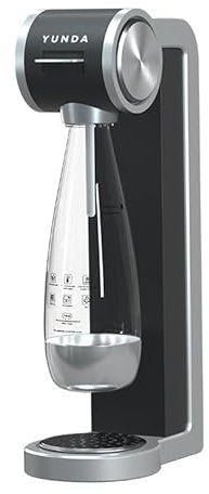 Sprudler mit 3 Stufen | 400g CO2-Zylinder (leer) + 1,1L BPA-freie Flasche | Automatische Sicherheitsabschaltung Wassersprudler | Grau (Grau)
