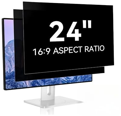XUMIUZIY 24 Inch Privacy Screen for Monitor 2 Pack, Computer Privacy Screen 24 Inch Anti-Glare & Blue Light Blocking for 16:9 Wide S Creens