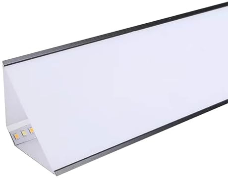 Canal LED de iluminación indirecta: perfiles de aluminio para molduras de corona e iluminación de zócalos, así como difusores de techo de cornisa