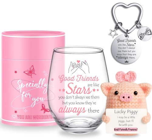 Tixlux Regalos de Amistad para Mujeres, Copas de Vino, Regalos de Cumpleaños Personalizados para Mejor Amiga de tu Hermana -450 ml