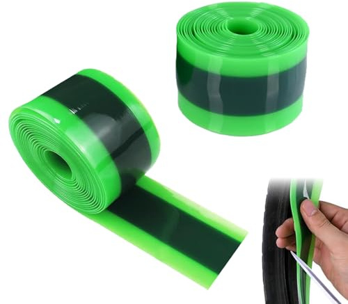 Bike Tyre Liner 2 Pieces, TPU Anti-Puncture Tyre Tape, Bike Inner Tube Protector for 12 to 29 Tyres, Durable Polyurethane Flat Protector for Mountain & Road Bikes - Green