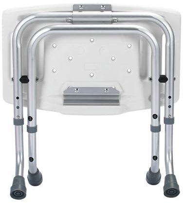 Adjustable Folding Shower Chair with Non-Slip Pads 19.7 Inch Premium