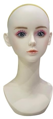 MotiveTech Tête de Mannequin pour Présentoir à Bijoux avec Maquillage, Idéale pour Présenter Des Lunettes et Des Bijoux.