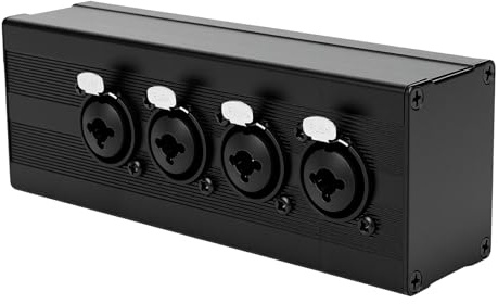 YUEHISY 4-vägs Balanserad XLR Splitter, Enkel Ingång Till Fyra Utgångar Parallelladapter, XLR Hane Till 4 Kombinationsuttag, för Scen, Inspelning, Mixerkonsol