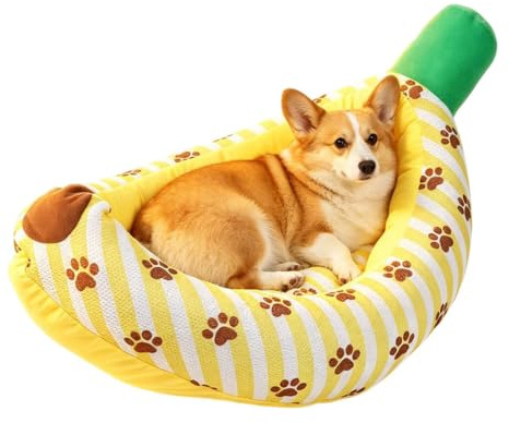 Cute Dog Bed, Banana Boat Sleeping Mat, Breathable Soft | Robust polyester pet bed, dog sleeping place with playful design, animal accessories for puppies and small dogs