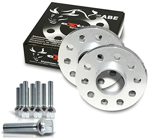 NJT eXtrem 790039 Cales Elargisseurs de voies 30mm (paire) - 15mm (épaisseur par Cale) incl. boulonnerie Entraxe (LK) 5x100 / 5x112 Alésage 57,1mm