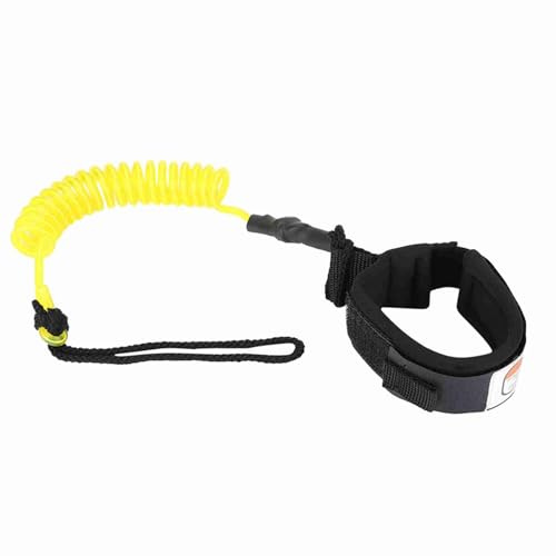 SolUptanisu Planche de Surf Laisse Stand up Paddle Board enroulé Printemps Laisse Jambe Pied Corde Surf Laisse 5mm(Jaune),braceletde Maintien pour Planche Surf
