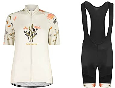 UGLY FROG Damen Radtrikot Kurzarm Bike Shirts Fahrradbekleidung Fahrrad Top und Trägerhose Set Sportbekleidung Geschenke für Freunde DEDamenDJT01