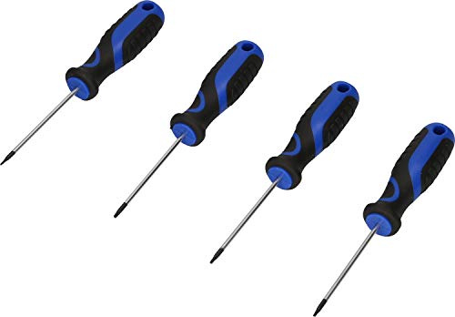 BRILLIANT TOOLS BT034004 Schraubendreher-Satz, 4-tlg., TX Profil [Powered by KS TOOLS] Schwarz Blau