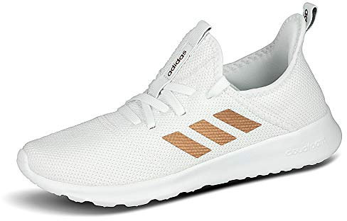 adidas Damen Cloudfoam Pure Sneaker, Footwear White/Tactile Gold Metallic/Metal Grey, 39 1/3 EU