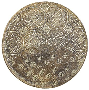 Rundes Deko-Tablett aus Metall in Gold Glamour Look Kitnos Wohnzimmer Küche