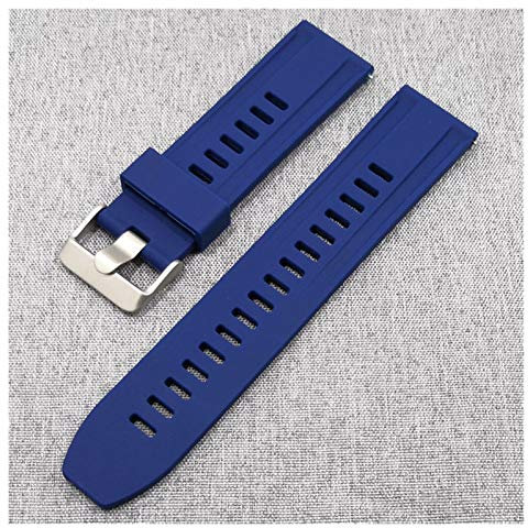 ZXF Uhrenarmband 18mm 20mm 22mm 24mm Silikonbanduhrarmband Sport Transparent Schnellrelease Armband Silikon Gummi Uhrenarmband (Band Color : Blue, Band Width : 22mm)