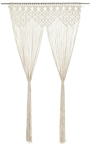 vidaXL Makramee Vorhang Handgefertigt Wandbehang Tapestry Dekovorhang Türvorhang Fenstervorhang Hochzeit Hintergrund 140x240cm Baumwolle