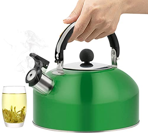 Yeeda Tetera de acero inoxidable duradera de 1,8 l para viajes, senderismo, cocina, mango ergonómico para el hogar, oficina, restaurante