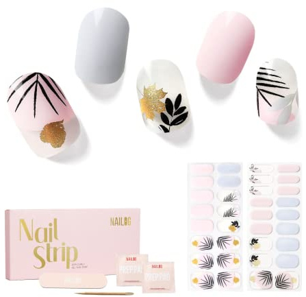 NAILOG Nagelfolie UV Härtend 34 Stück UV Nagelfolie - The Oriental | 34 Streifen in 17 Größen, Gel-Nägel in Salonqualität zum Selbermachen, glänzend, HEMA-frei, vegan, einfach und sicher