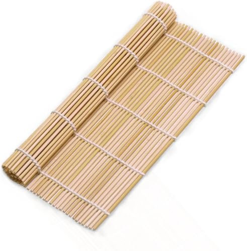 ZFYQ Esterilla Sushi 1 Pz, Alfombrilla de Bambú Natural para Maki Sushi, Kit para Hacer Sushi para Principiantes