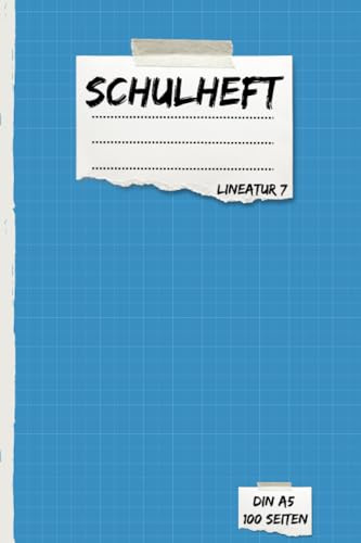 Schulheft Lineatur 7: A5 | kariert ohne Rand | 7×7 mm | 100 Seiten | 1. + 2. Klasse | Rechenheft DIN A5