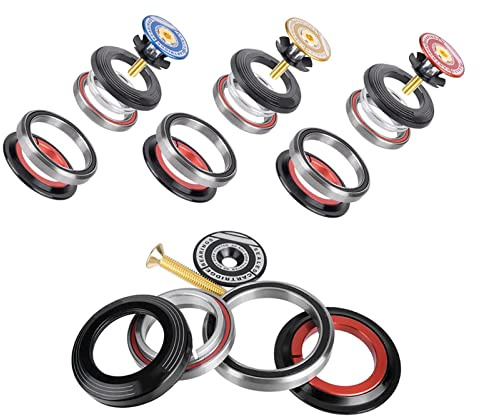 Adattatore Serie Sterzo Conica con Set Cuscinetti per Forcelle Bici da Strada Tubo Conico a Tubo Dritto 42 a 52 MM
