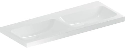 Geberit iCon Light Doppelwaschtisch, 120 cm x 48 cm, ohne Hahnloch, ohne Überlauf,501838, 501.838.00.7, Farbe: Weiß