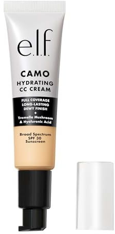 e.l.f. Hydrating Camo CC Cream, Colour Correcting Full Coverage Foundation For A Dewy Finish With SPF 30, Vegan & Cruelty-Free, Fair 100W