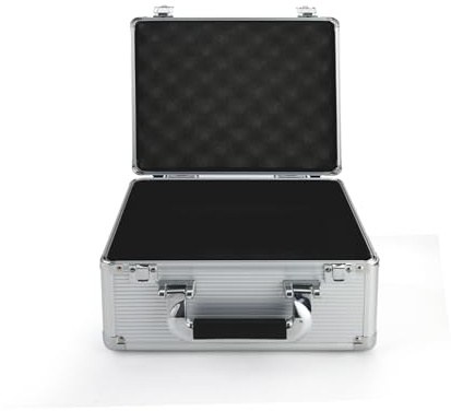 Boîte à outils en alliage d'aluminium, boîte de rangement portable pour livres d'or et téléphone avec artisanat rétro classique (argenté)