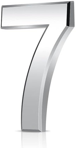 Toced Door Numbers, 3 Inches 3D Mailbox Numbers Waterproof, Address Numbers Self Adhesive House Numbers Street Number Stickers, Mail Boxes, Hotel Rooms Door Number Stickers Silver (Silver 7)