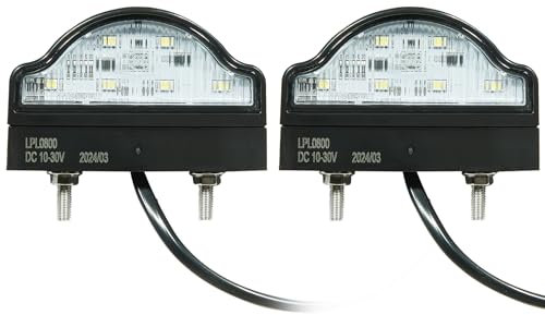 SPARKMOTO 2 x Trailer LED License Plate Lights, Waterproof Trailer Number Plate Light, 12v 24v LED Registration Plate Light For Trailer Caravan Truck