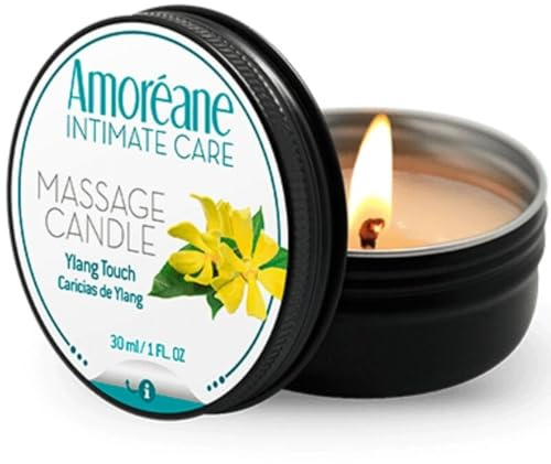 Massagekerze, warmes Massageöl, Körperöl -Geschenke für Paare aromatisiertes Massageöl zur Feuchtigkeitspflege für die Haut, romantisches SPA-Geschenk –für Männer und Frauen (Ylang Touch 30ml)