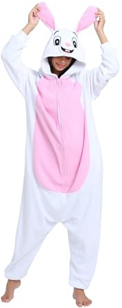 LABULA Pyjamas Cosplay Animaux Vêtements de Nuit Onesie Combinaison pour Femmes Hommes,A21-lapine,M