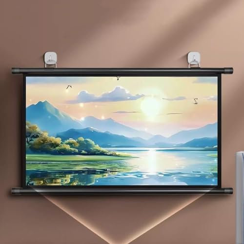 Pantalla Proyector Enrollable, Portátil Plegable Resistente A Las Arrugas Cortina De Proyección, Formato 4:3/16:9, Ángulo Visión 178º, Pantalla De Proyección For Cine En Casa Presentación(16:9,40)