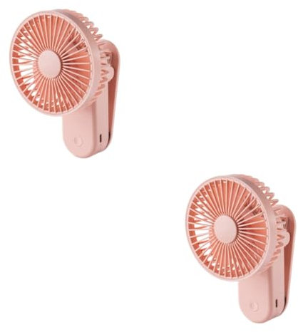 Artibetter 2ensembles Ventilateur Portable Usb Rechargeable Ventilateur De Bureau Silencieux Avec Clip Magnétique Et Design Compact Rose