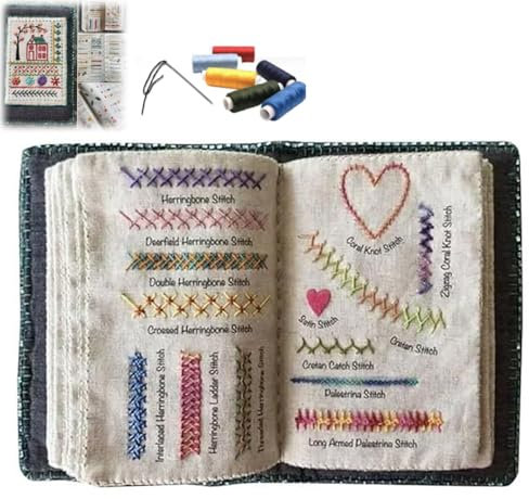 WANWEN DIY stitch book with tools set, DIY-Stichbuch mit Werkzeugset, Stickbuch zum Selbermachen, Stickbuch aus Filz mit Nadel und Faden, Malbuch zum Sticken