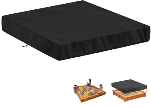 LAMUNI Copertura Sabbiera Esterno 200x200x20cm Telo Copertura per Sabbiera Impermeabile Copertura per Sandbox, Coperture Protettiva per Sabbiera Piscina Giardino in Tessuto Oxford 420D Antivento