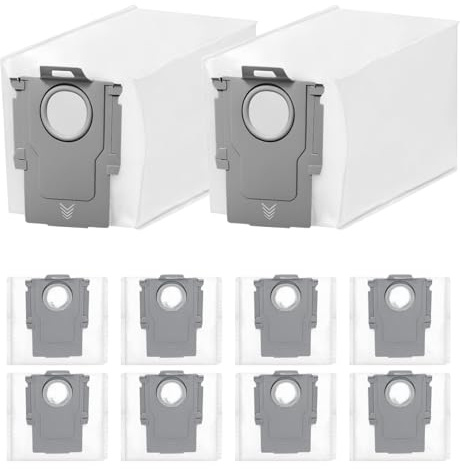 10 Pack Dust Bags Compatible with Roborock Qrevo Pro, Qrevo MaxV, Qrevo S, Qrevo Master, S8 Max Ultra Robot Vacuum Cleaner, 3L Capacity Replacement Bags for Roborock Qrevo Series | For Roborock Qrevo S/Qrevo Curv/S8 MaxV Ultra/Qrevo Pro/Qrevo Slim/Qrevo Master Vacuum Cleaner, Vacuum Cleaner Replacement