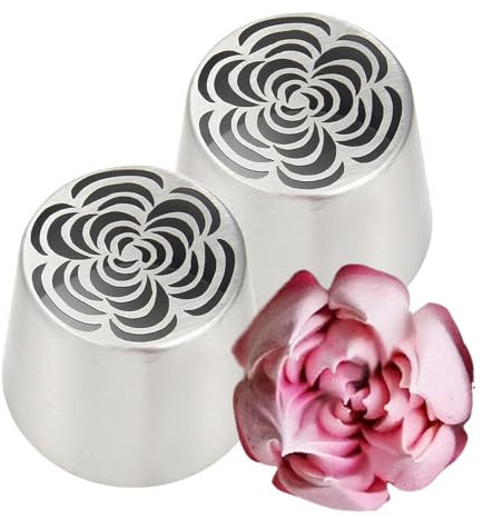 Spritztüllen für Kuchenglasur, 2 Stück, Grascreme, Zuckerguss-Spritztüllen, Cupcakes, praktische Spritztülle für Kuchendekoration, Sahne, Spritztüllen, Edelstahl, Gebäckspitzen, Gras, Fury