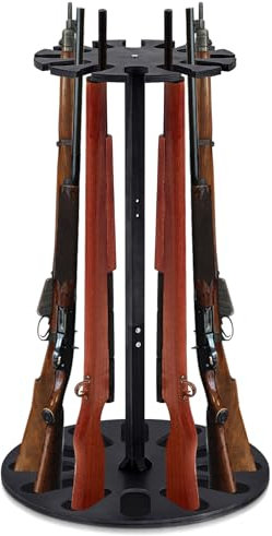 Geelin Waffenständer aus Holz für 12 Waffen, vertikaler Ständer für den Innenbereich, mit weicher Polsterung, 2 verstellbare Höhen, für Wohnzimmer, Sammelraum, Lager (schwarz)