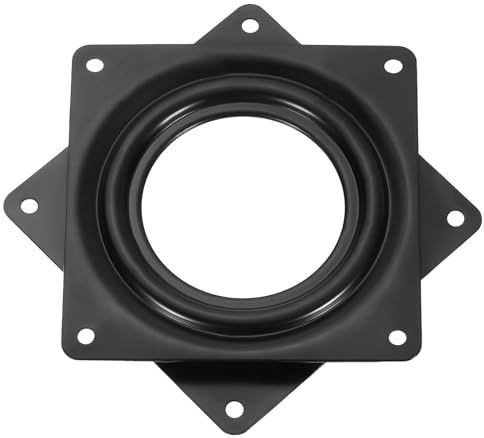sourcing map 10,2 cm Barhocker-Ersatz, 360 ° drehbar, Lazy Susan Drehteller, quadratischer Kugellager, Drehfußplatte für Liegestuhl oder Tisch, Schwarz (95 x 8 mm)