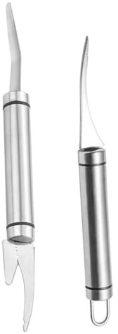 BESPORTBLE Éplucheurs de Crevettes Outil Pratique Cuisine Lot de 2 Plusieurs Styles Nettoyeur de Crevettes en Acier Inoxydable Argenté, Robustes et Légers Ergonomique Facile à Utiliser