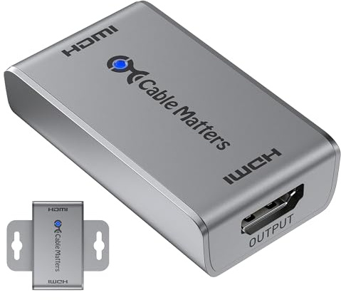 Cable Matters Mountable Active 8K HDMI 2.1 Coupler, HDMI Extender, Supports [8K@60Hz / 4K@240Hz Up to 30FT, 4K@60Hz Up to 50FT, HDR] for PS5, Xbox Series X/S, RTX 50, RX 9000, Apple TV, Projector