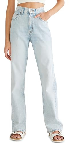 Aeropostale Womens Juniors Highest Rise Relaxed Fit Jean, Light Wash, 10S