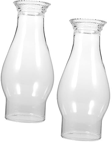 POPETPOP 2stücke Teiliges Öllampen-glaszylinder Ersatzlampenschirm Aus Robustem Glas Winddicht Und Langlebig Vintage Petroleumlampe Zubehör Klarer Lampenglas Ersatz Für Antike Kerosinleucht