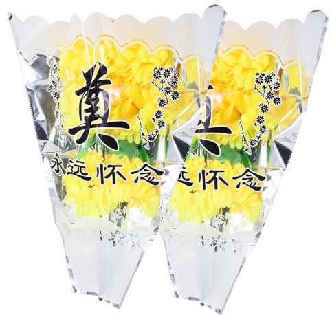 Alipis 2 Pezzi Bouquet Artificiali Simulati per Decorazione Cimiteriale da Aspetto Realistico e Materiali Sicuri per Commemorazioni e Attività