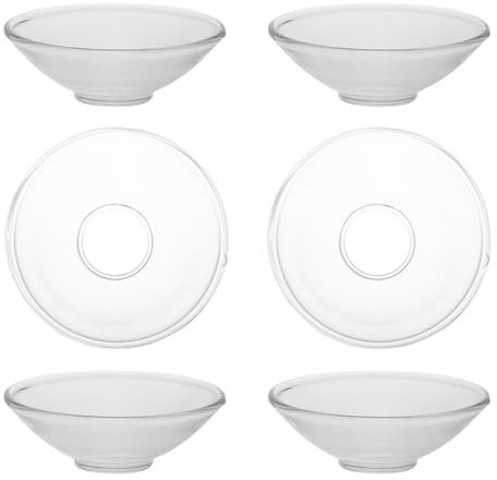 Garneck Glass Candle Drip Catcher 6pcs Taper Candle Drip Protector for Candlestick Holders Decorative Wax Catcher for Home Wedding Party