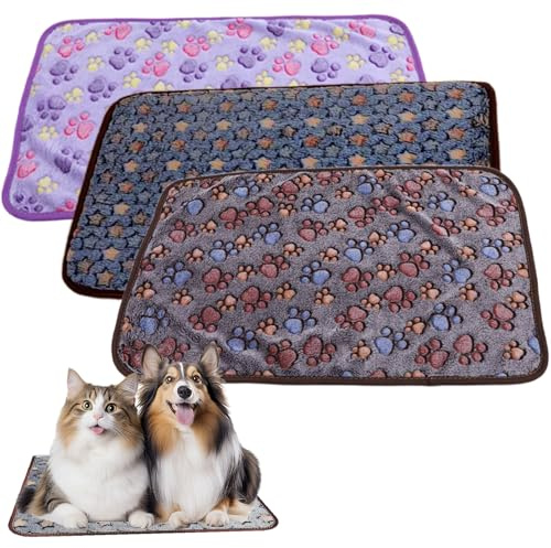 3 Pcs Small Fluffy Pet Blankets for Dogs and Cats, Cat Blankets for Indoor Cats Washable, 20x20cm Puppy Blanketss for Comfortable Rest on Sofa Bed Crate for Pet Friends