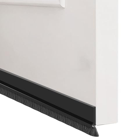 100CM Türdichtung Selbstklebend Mit Türbesen, Türdichtung Unten, Zuschneidbarer Zugluftstopper Für Türen, Staubdichtes, Insektensicheres Und Zugluftdichtes Dichtungsband（Schwarz-30mm）